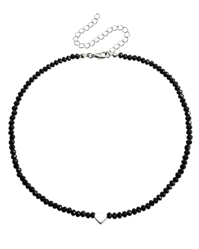 Wunzilo 1 Pcs Schwarzer Onyx Perlen Choker Nachahmung