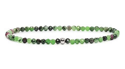 Echtes Rubin Zoisit Edelstein Armband Mit Facettierten 3mm