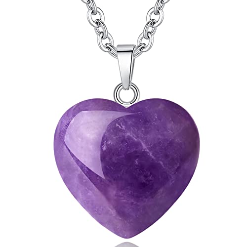 Xiannvxi Kristalle Amethyst Kette Liebe Herz Anh Nger