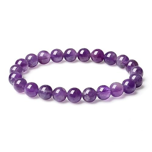 Xiannvxi Amethyst Armband Damen Lila Perlenarmband Kristalle Echte