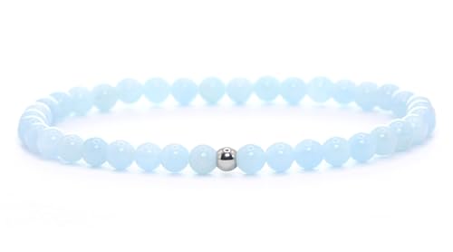 Echtes Aquamarin Edelstein Armband Mit 4mm Perlen Verschiedene