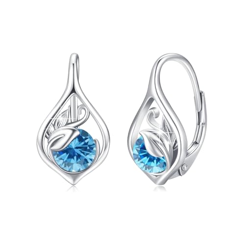 Dezember Geburtsstein Ohrringe 925 Sterling Silber Ranke Leverback