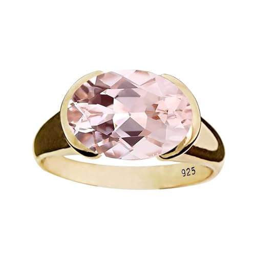 Gems Vibes Rosa Morganit Ring 925er Sterlingsilber Handgefertigter