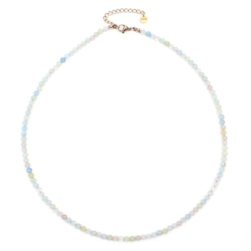 Morganit Edelsteinkette Mit Facettierten 4mm Perlen Echte Natursteine