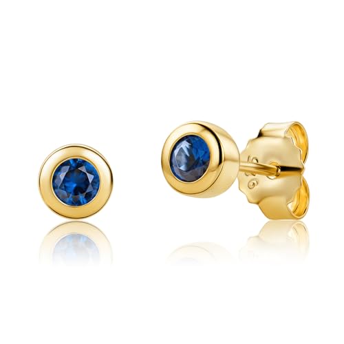 Orovi Ohrringe Silber 925 18k Vergoldet Saphir Ohrstecker