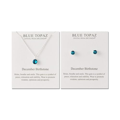 Philip Jones Dezember Blauer Topas Set Aus Geburtsstein