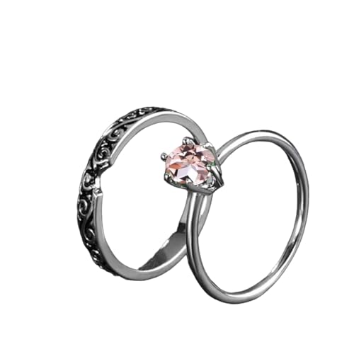 Ring Aus Massivem Sterlingsilber Rosafarbener Morganit Ring F