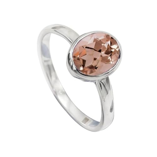 Jewelforce 925 Sterling Silber Morganit Lab Grown Edelstein