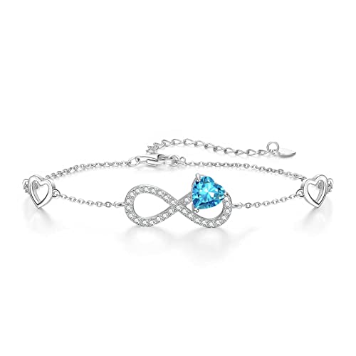 Qings Infinity Unendlichkeit Herz Armband Damen 925 Sterling