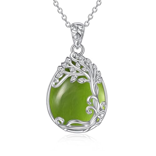 Yafeini Baum Des Lebens Gr Ner Peridot Kette