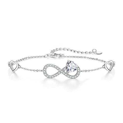 Qings Infinity Unendlichkeit Herz Armband Damen 925 Sterling