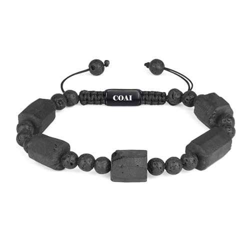 Coai Herren Edelstein Armband Mit Lavastein Und Rohen