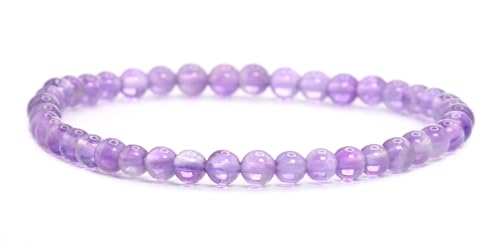 Lakada Echtes Amethyst Edelstein Armband Mit Runden 4mm