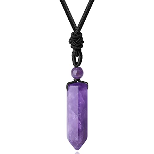 Xiannvxi Amethyst Kristalle Kette Herren Damen Heilung Kristall