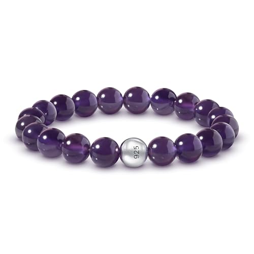Puraja Edelstein Armband Aus Echtem Naturstein Amethyst 8mm