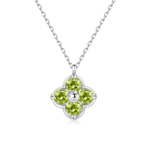 Phnibird Geburtsstein August Peridot Halskette Silber 925 Damen