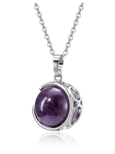 Jovivi 18mm Amethyst Kugel Anh Nger Halskette Heilstein