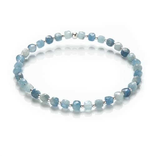 Aquamarin Armband Edelstein Armband W Rfel Facettiert 4mm