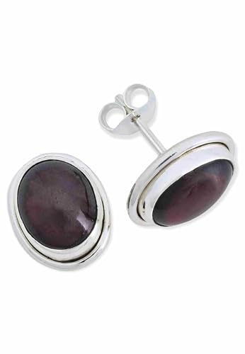 Ohrstecker 925 Silber Granat Roter Stein Edelstein Ohrringe