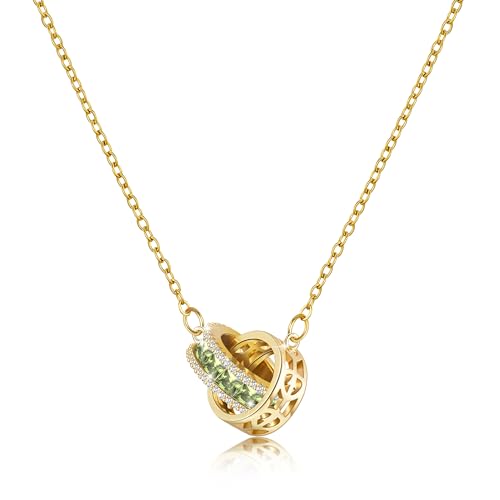 Linawe Peridot Gr N Kette Damen Gold Halskette