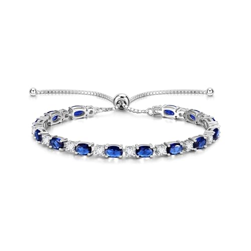 Fancime 925 Sterling Silber Tennis Armband Mit Saphir