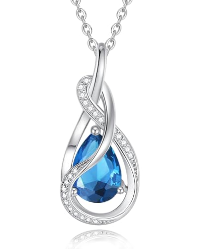 Fancime Topas Halskette Dezember Geburtstein Sterling Silber Kette