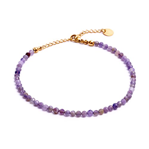 Bergerlin Amethyst Fu Kette Lila Facettiertes Lila Fu