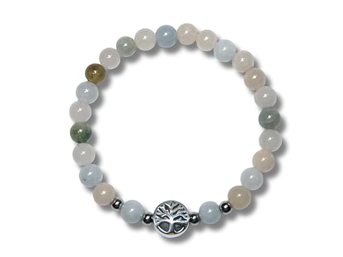 Majas Perlen Morganit Armband Perlen Echt 6mm Lebensbaum