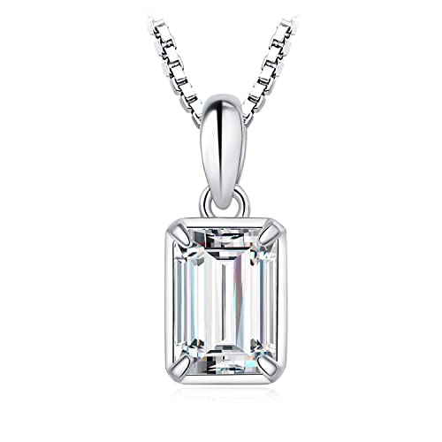 Jewelrypalace Smaragdschliff 1ct Moissanite Kette Anh Nger Simulierter