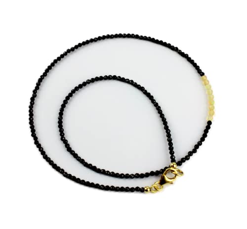 Schwarz Spinell Kette Mit Welo Opal Edelstein Collier