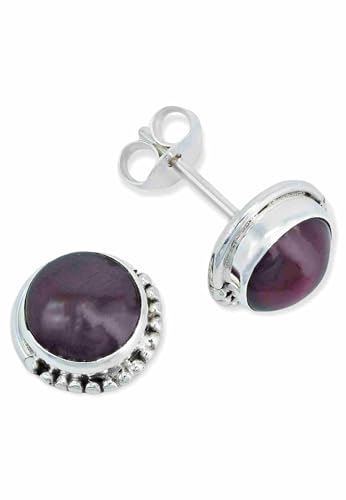 Ohrstecker 925 Silber Granat Roter Stein Edelstein Ohrringe