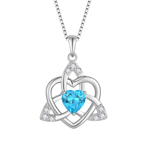 Fj Herz Keltischer Knoten Kette Damen 925 Sterling