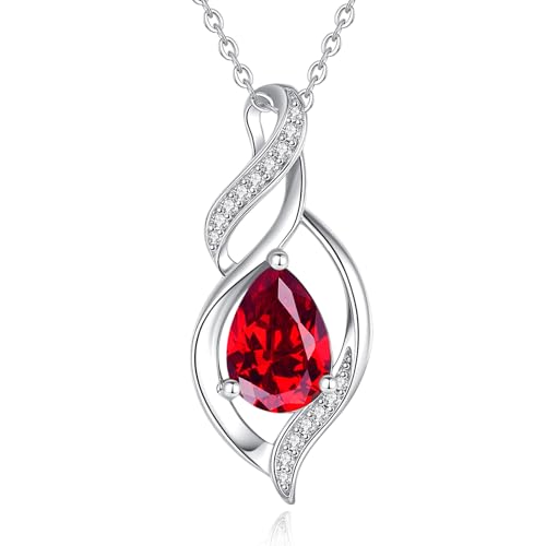 Fancime Doppel Twist Unendlichkeit Juli Birthstone Kette F