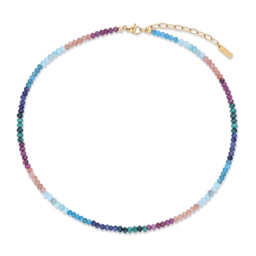 Coai Naturstein Perlenkette Aus 4x3 Mm Rubin Sonnenstein