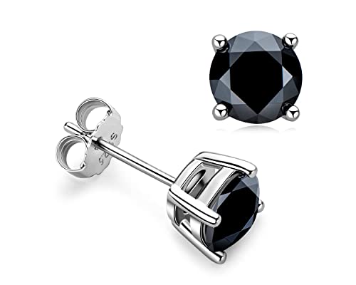 Ohrstecker Moissanit Zertifiziert Schwarz 3 Mm Bis 8