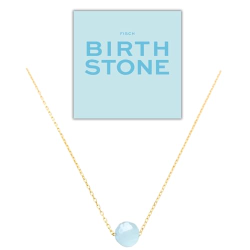 Happymaker Geburtsstein Kette Vergoldete Silberkette 925 Mit Echtem