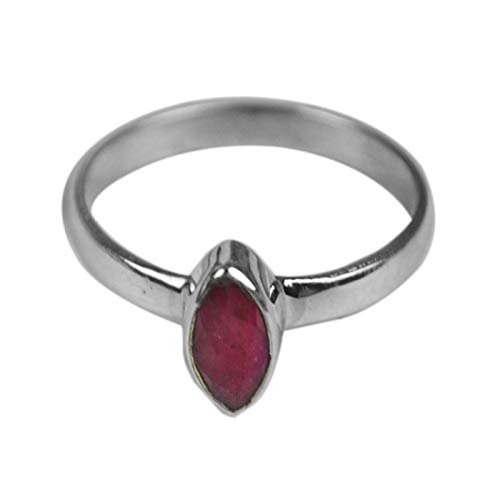 Ring Mit Rubin Edelsteinen 925 Sterlingsilber Gr E