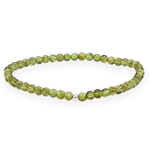 Lebensquelle Plus Peridot Kugelarmband 925er Silberkugel 4mm Gro