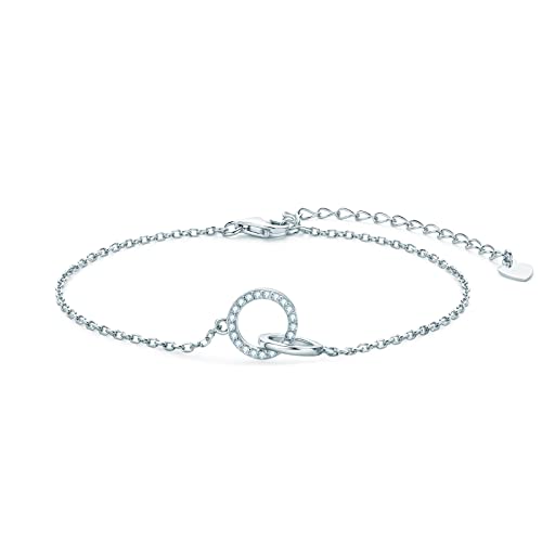 Ainuoshi Armband Damen Silber Moissanit 1mm 0 005ct