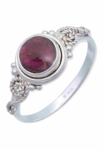 Mantraroma Ring Silber 925 Damen Granat Edelstein Rot