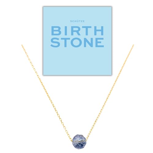 Happymaker Geburtsstein Kette Vergoldete Silberkette 925 Geburtsstein Dezember