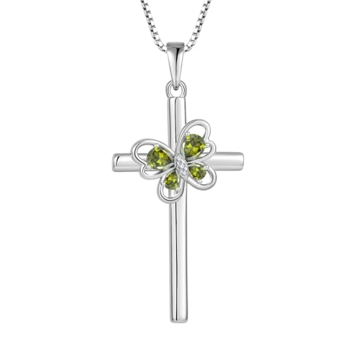Fj Schmetterling Kreuz Kette Damen 925 Sterling Silber