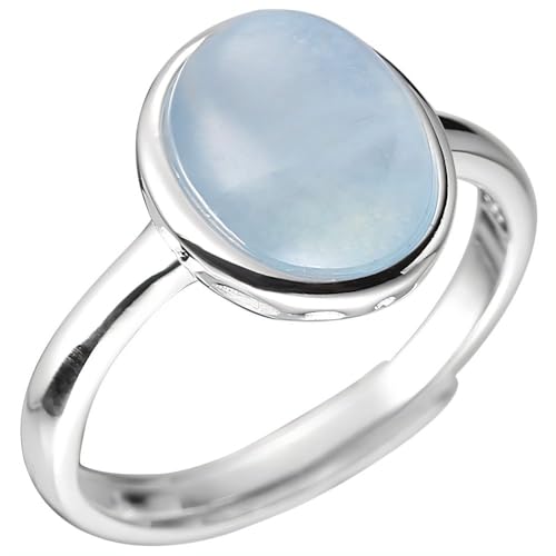 Nicowerk Damen Silberring Aquamarin Aus 925 Sterling Silber