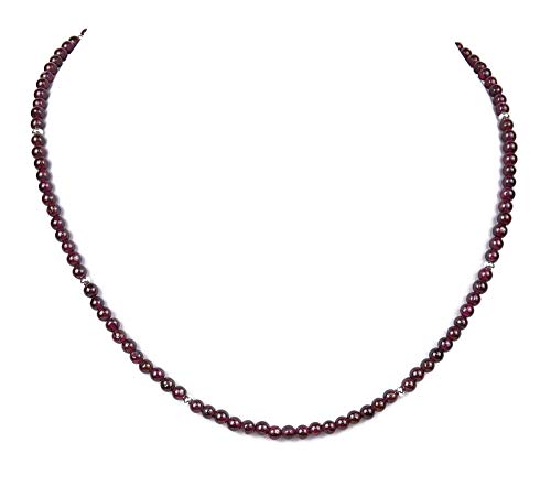 Granat Kette 925 Silber 4 4mm Kugelkette Granatkette