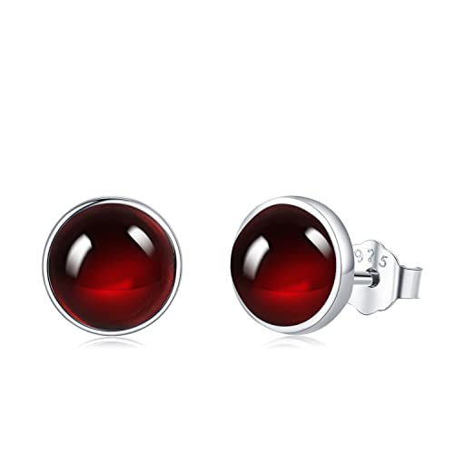 Januar Geburtsstein Ohrringe 925 Sterling Silber Granat Ohrstecker