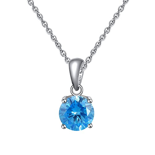 Bellitia Jewelry Aquamarin Halskette Damen Anh Nger In