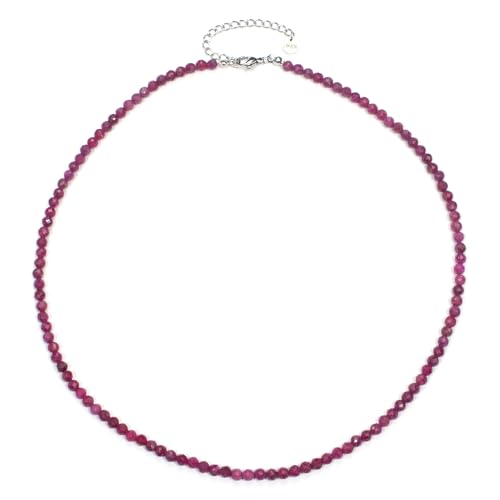 Lakada Rubin Edelsteinkette Mit Facettierten 4mm Perlen Echte