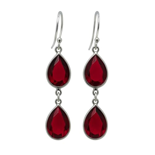 Granat Birnenform Edelstein Tropfen Baumeln Ohrringe F R