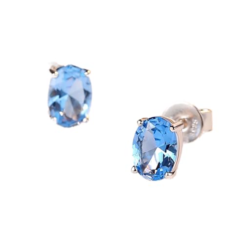 Topas Ohrringe 1 8 Karat Oval Himmelblau Topas