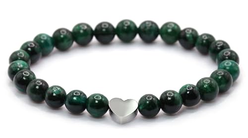 Echtes Smaragd Edelstein Armband Mit 6mm Perlen Und